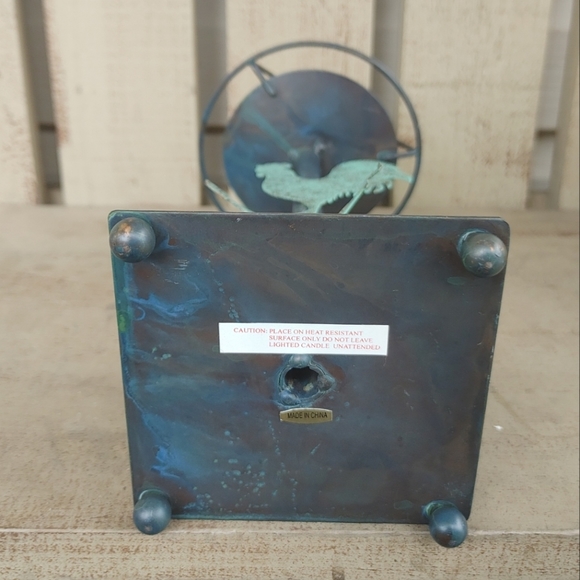 Vintage Rustic Rooster Weathervane Candle Holder Farmhouse 12" Metal Country - Picture 6 of 10